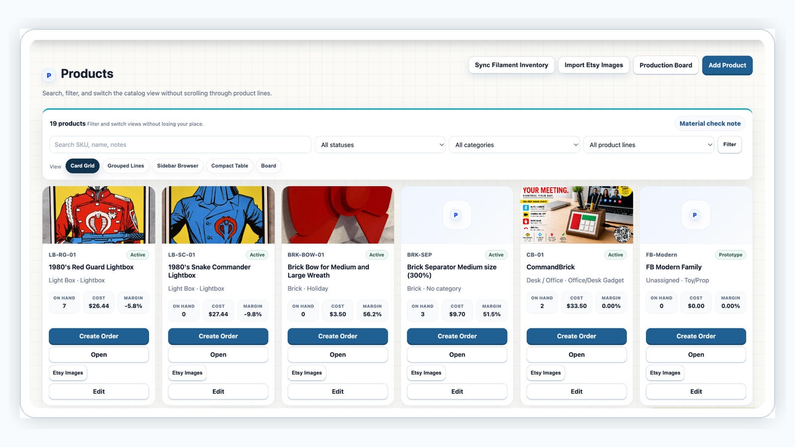 Product catalog